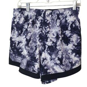 Athletic Works Womens Shorts L Blk White Running Pocket Sporty Sportswear Lined